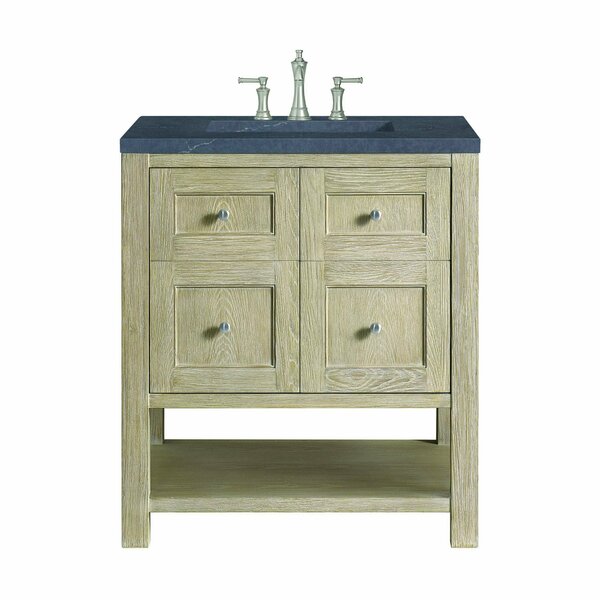 James Martin Vanities 30'' Single Vanity, Whitewashed Oak w/ 3 CM Charcoal Soapstone Quartz Top 330-V30-WWO-3CSP